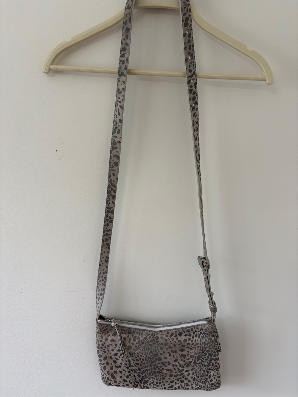 HOBO Leopard Print Crossbody Bag in Taupe and Black